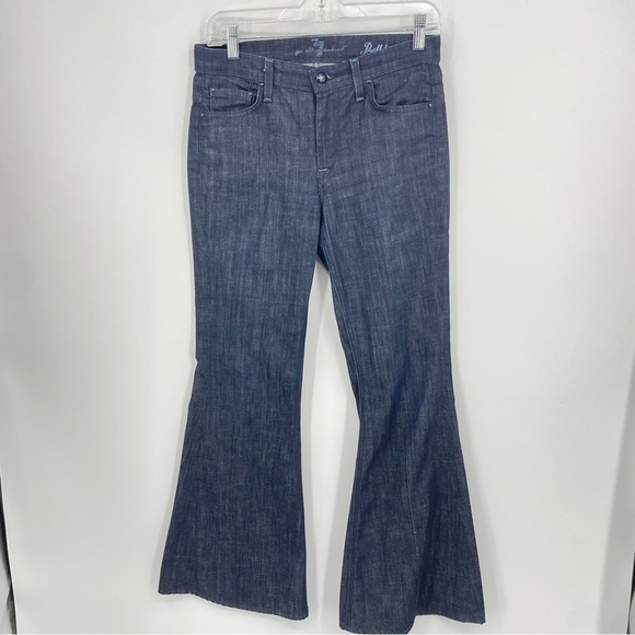 7FAM BELL BOTTOM JEANS SIZE 27 dark wash - Picture 1 of 12